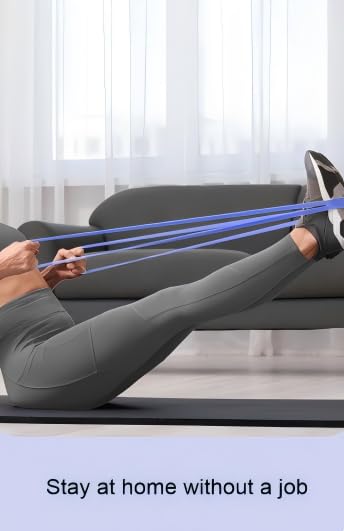 Resistance Bands Set, 4 Loop Bands with Multiple Resistance Levels 5-80 Lbs, Latex Exercise Bands for Strength Training, Pull Up Assistance, Yoga, Pilates, Rehabilitation, Unisex Adult