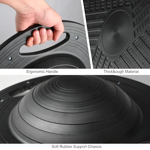 Wobble Balance Board Portable Balance Board with Handle for Balance Training and Core Trainer Balance Stability Trainer Healthy Material Non-Skid Bump Surface & Physical Therapy
