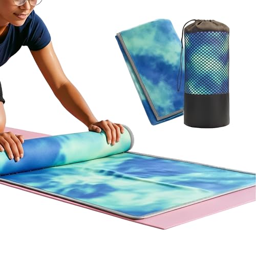 Pilates Mat Towel with Bag | Yoga Towels for Hot Yoga Non Slip | Gym Towels for Women | Sweat Towels for Gym | Big Towels | Workout Towels for Gym Sweat | Yoga Matt | Extra Large Towels