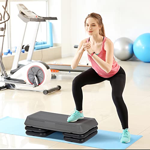 ZENY Exercise Aerobic Stepper Platform 28.5'' Adjustable Aerobic Step with 4 Risers, Fitness and Workout Stepper for Home Gym