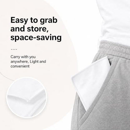 5-Pack Sweat Absorbing Handkerchiefs Quick-Dry Sport Microfiber Pocket-Sized Sweat Hand Towels for Glasses Gym Running Sports Work Travel & Outdoor Activities (White)