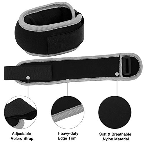 Pesas de Tobillo/Muñeca, Pesas de Puño de Mano de Brazo de Pierna Pequeña para Mujeres y Niños, Equipo de Ejercicio con Correas Ajustables para Gimnasio, Caminar, Trotar, Aeróbicos (1 Par) - color: 1.1 lb, Black