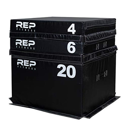 REP Fitness Stackable Soft Foam Plyo Box Set, Adjustable Plyometric Jump Box for Home Gym Workouts, Plyometric Jumping Platform for Exercise, Step Training, HIIT & CrossFit