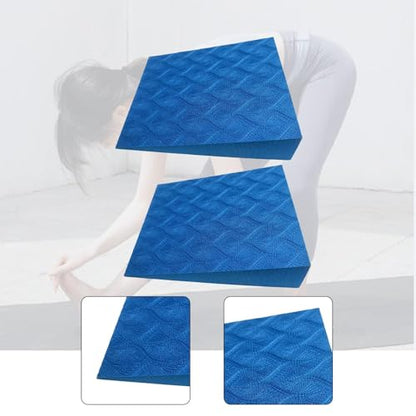 2 Pieces Yoga Brick Slant Board Calf Stretcher EVA Squat Wedge Block Heel Elevated Block Stable Base Suitable for Gym Pilates Stretching Home Exercise