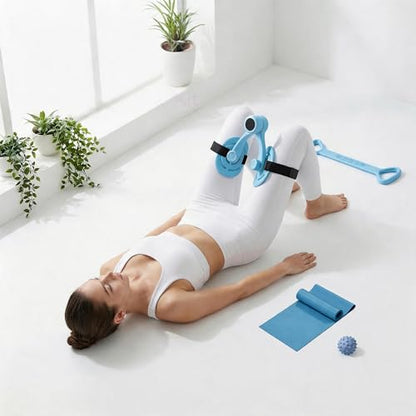Thigh Trainerfor Men & Women,360°Adjustable Pelvic Floor Muscle Trainer, Inner Thigh Exerciser with Massage Ball Set，Resistance Bands for Working Out,Home Fitness Equipment for Hip, Leg, Arm