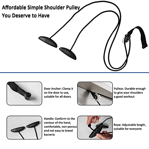 Shoulder Pulley Over The Door Physical Therapy System, Exercise Pulley, Alleviate Shoulder Pain and Facilitate Recovery from Surgery - color: Black