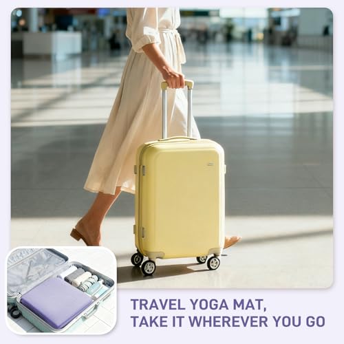 Foldable Yoga Mat for Travel 72"x 32"x 0.32"Inch, 8mm Thick Folding Exercise Mat, Outdoor Non-slip Pilates Mat for Women & Men, Wide Yoga Mat Packable for Workout and Fitness