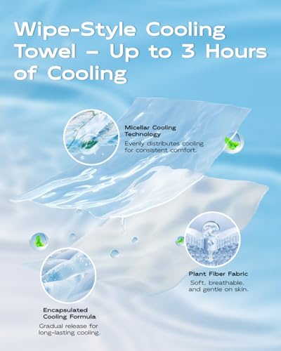 CoolRush Towel, Ice Neck Wraps for Extreme Heat, Large Cooling Body Wipe No Rinse, Chilly Wet Rags for Workout, Lake, Walking, Fishing, Running, Festival, Soccer, Cruise, Rave, River Must Have