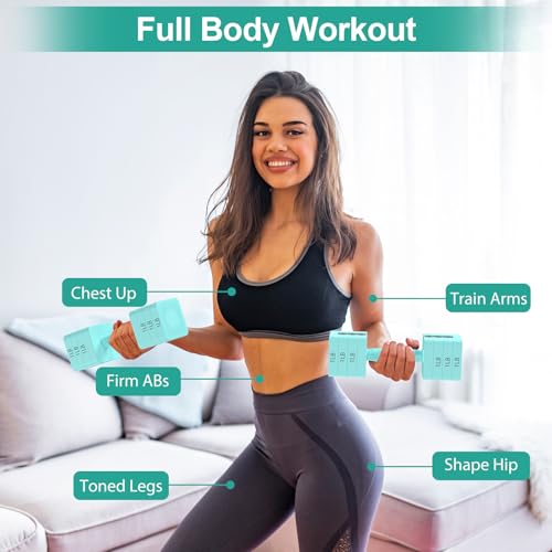 Hezeyferg 18LBS 22LBS Adjustable Dumbbells Set, Hand Weights Sets with Mutilple Levels, Adjustable Weight Dumbbells for Women/Men Home Gym Full Body Workout - color: Blue 9LB Each ( 18LB Pair )