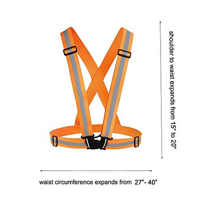Reflective Vest Running Gear 2Pack, High Visibility Adjustable Safety Ves for Night Cycling,Hiking, Jogging,Dog Walking