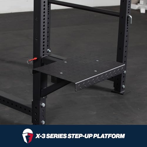Titan Fitness X-3 Series Rack Mounted Step-Up Platform, 22" x 15" Diamond Plate Steel Step, Adjustable Power Rack Attachment for Step-Ups, Plyometrics & Strength Training, 550 LB Capacity