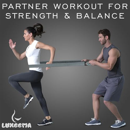 Premium 76" Extra Long Resistance Band for Working Out, 3" Wide Non-Slip Fabric Exercise Band for Stretching, Yoga, Strength Training & Physical Therapy - color: Gray