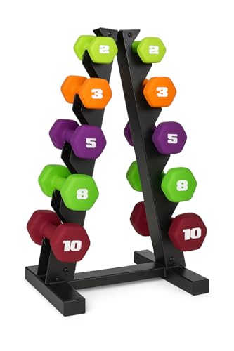 CAP Barbell Neoprene Dumbbell Weights Pairs & Sets | Color Series - style: 56 lb Set