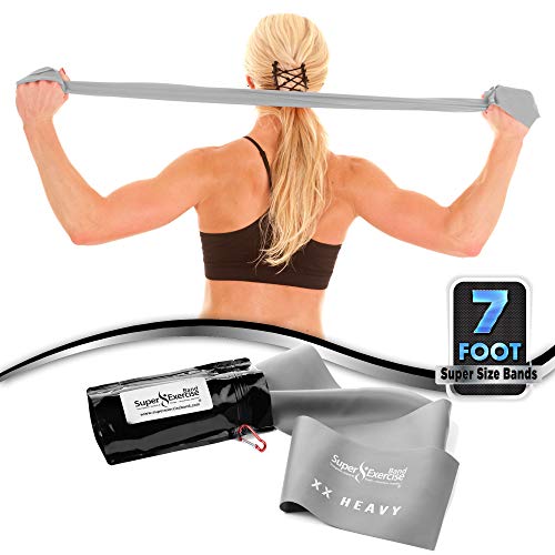 Resistance Bands for Working Out | 7Ft Long Resistance Bands |Super Exercise Bands with Carry Pouch and Door Anchor I Latex Free Workout Bands Including an Exclusive Workout App and E-Book