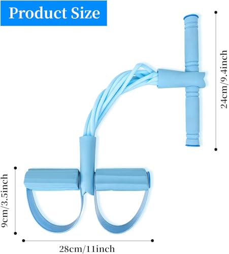 2 PCS Multi Functional Pedal Resistance Band, 8 Tube Resistance Band with Handles for Full Body Workout, Portable Pedal Resistance Band with Handles for Home Gym Equipment (Blue+Purple)