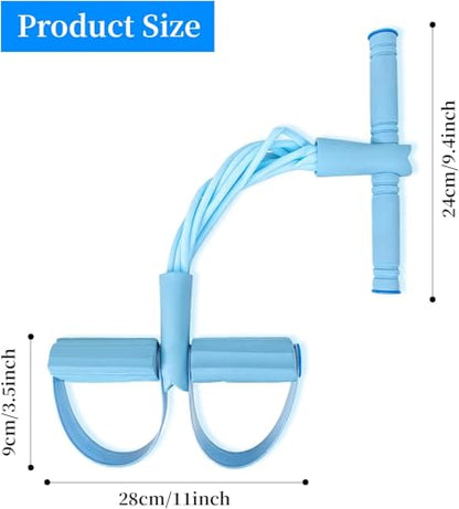 2 PCS Multi Functional Pedal Resistance Band, 8 Tube Resistance Band with Handles for Full Body Workout, Portable Pedal Resistance Band with Handles for Home Gym Equipment (Blue+Purple)