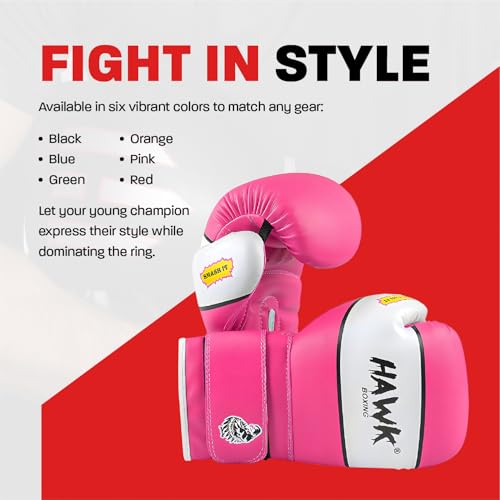 Kids Boxing Gloves for Kids Children Youth Punching Bag Kickboxing Muay Thai Mitts MMA Training Sparring Gloves - color: Pink, size: 4 oz