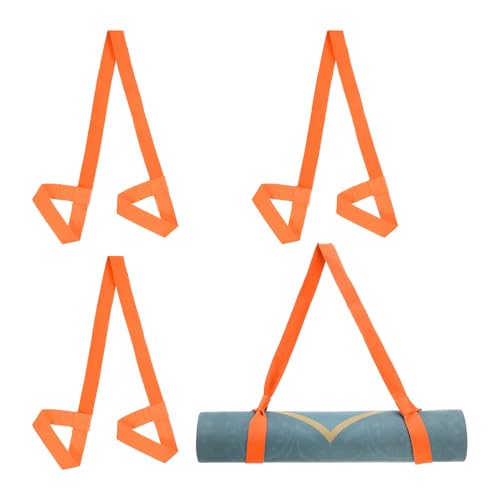 PATIKIL Yoga Mat Strap, Adjustable Yoga Mat Carrier Straps Sling Cotton Anti Slip Mat Holder Stretching Band - color: Orange