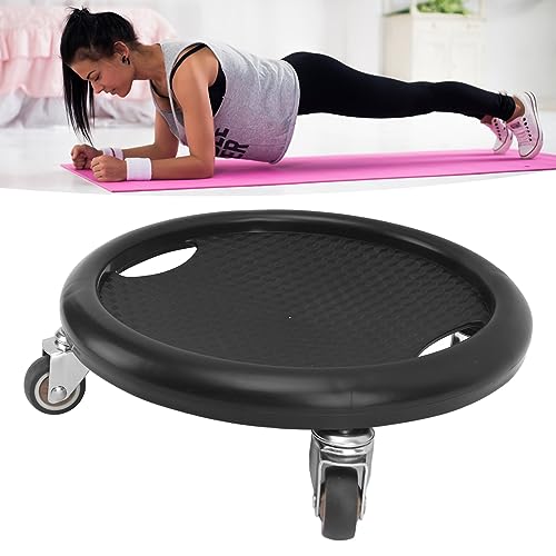 Wheel,360 Degrees Swivel Core Coaster Abdominal Strength Workout Trainer for Home Gym Fitness Waist Strength Trainer (Black)