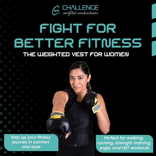 Challenge Weighted Workoutwear Weighted Vest for Women - 4 lb Body Weight Vest with Flexible Thin Weights - Removable Weights for Walking, Running, Cardio, Strength Training, Weight Loss - size: large