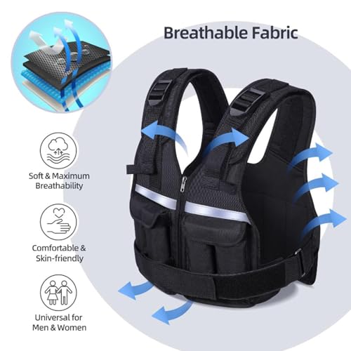 Weighted Vest Body Weight Vest Weight 2 to 18 lb Adjustable for Women Men for Climbing Building Walking Cardio