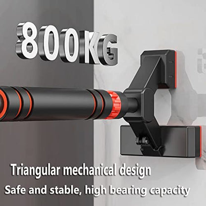 Chin Up Bar Portable Door Frame Pull-up bar, with Kids Swing and Gymnastics Ring, no Screw Wall-Mounted Steel Fitness Horizontal bar (Size : 130-160cm/51.2-63")
