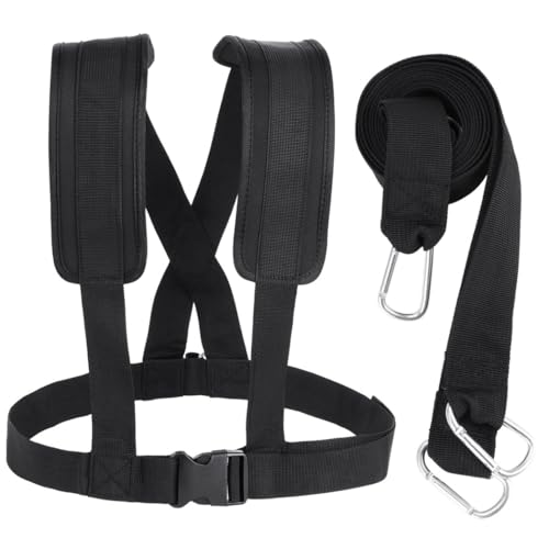 Power Drag Sled Harness Kit for Sprint Training, Tire Pulling, Adjustable Strap Workout Gear for Athletes and Strength Workouts