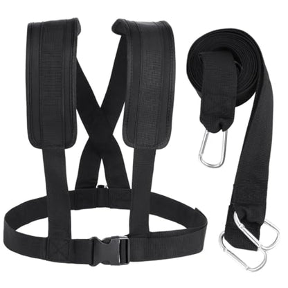 Power Drag Sled Harness Kit for Sprint Training, Tire Pulling, Adjustable Strap Workout Gear for Athletes and Strength Workouts