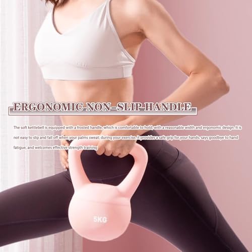 Kettle Bells Women Gym Beginner Exercise Soft Kettlebell, Office Strength Training Kettle Ball, Does Not Damage The Floor, Buttocks/Slimming(Pink-4kg)