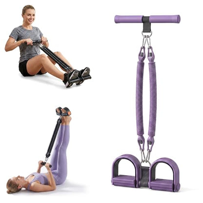 Pedal Resistance Band with Handle, Upgrade Latex Tube Exercise Band Elastic Pull Rope for Home Workout, Sit Up Body Stretching Exercise Equipment for Tummy Waist Arm Leg Slimming