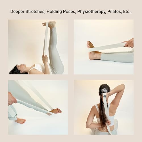 Tharie Organic Cotton Yoga Strap, GOTS Certified, Adjustable D-Ring, Soft & Durable Stretching Strap for Yoga, Pilates & Physical Therapy, 250 cm