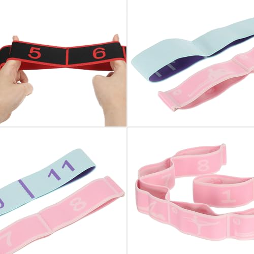 PATIKIL Exercise Bands, Yoga Stretching Strap Latin Elastic Bands for Physical Dance Stretch Pilates Resistance Bands - color: Blue/Black