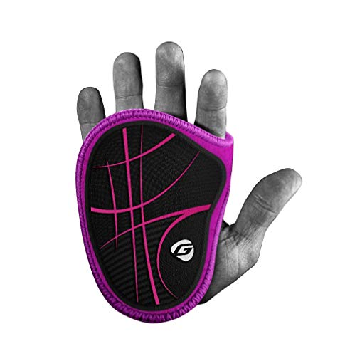 Gripad RX Lifting Grips | The Most Durable Grip Pads Yet | The Alternative to Weight Lifting Gloves, Gym Workouts, WOD, Weightlifting | Neoprene Hand Grips | Flexible Rubber Palm - color: Black / Pink