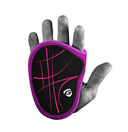 Gripad RX Lifting Grips | The Most Durable Grip Pads Yet | The Alternative to Weight Lifting Gloves, Gym Workouts, WOD, Weightlifting | Neoprene Hand Grips | Flexible Rubber Palm - color: Black / Pink