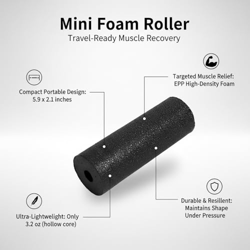Mini Foam Roller, EPP Foam Travel Roller for Yoga and Gym, Compact Portable Design (1 PC)