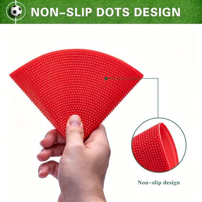 Poly Spot Markers 4inch/9 inch Non-Slip Rubber Agility Markers Flat Field Cones Floor Dots for Football, Soccer, Basketball Training Markers, School Activities, Exercise Drills, Social Distancing - style: 9inch 12Pcs(Red)