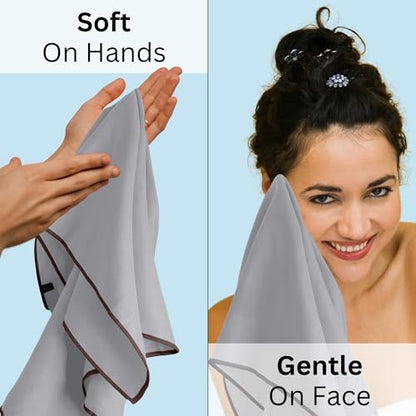 Backpacking Ultralight Quick Dry Microfiber Soft Fast Drying Hand and Face Towel Wash Cloth Camping Yoga Hiking Active Lifestyle (Gray, Medium 16x28) - color: Gray, size: Medium