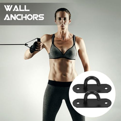 BESPORTBLE 4pcs Stainless Steel Wall Anchor Hooks Resistance Band Anchor Heavy Duty Gym Hangers for Home Workout Exercise Station Strap Ceiling Mount