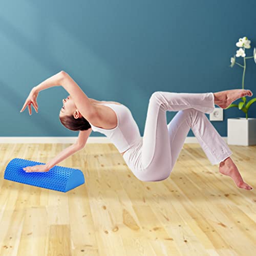 Half Round Foam Roller EVA Back Exercise Shaft Yoga Columns for Deep Tissue Muscle Massage Blue Sports & Outdoors