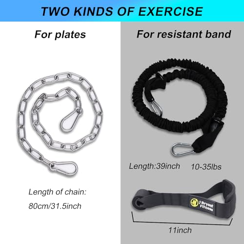 J Bryant Multifunctional Neck Head Harness Weight Lifting Training with Resistance Bands, Door Anchor and Chain, Full Range Muscle Workout
