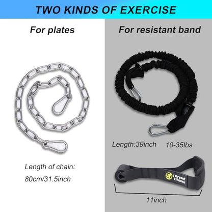 J Bryant Multifunctional Neck Head Harness Weight Lifting Training with Resistance Bands, Door Anchor and Chain, Full Range Muscle Workout