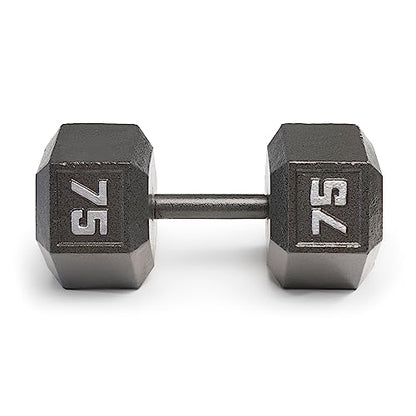Marcy Cast Iron Hex Dumbbells Collection - Available size from 3-lb to 100-lb, SOLD INDIVIDUALLY - style: 75lbs