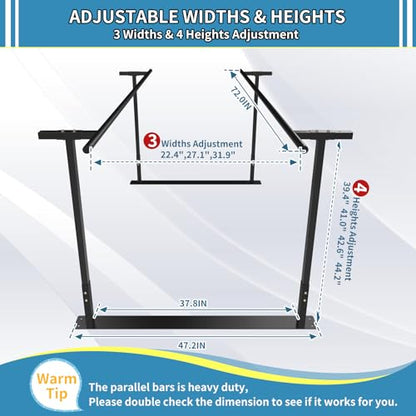 Physical therapy parallel bars, Walking assist bar for rehab & walking balance issues, Adjustable height & width (6FT) - size: 6FT
