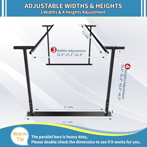 Physical therapy parallel bars, Walking assist bar for rehab & walking balance issues, Adjustable height & width (6FT) - size: 6FT