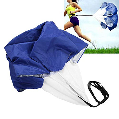 Running Parachute Speed Training, Speed Training Equipment Running Parachute Adjustable Waistband Pongee Coating Drag Running Speed Training Parachute for Sports (Blue)