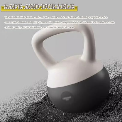 Kettlebell Weights Household Women's Fitness Soft Kettlebell, Men's Muscle Training Dumbbell, Does Not Damage The Floor Swing/Squat/Lift(Ivory white-5kg)