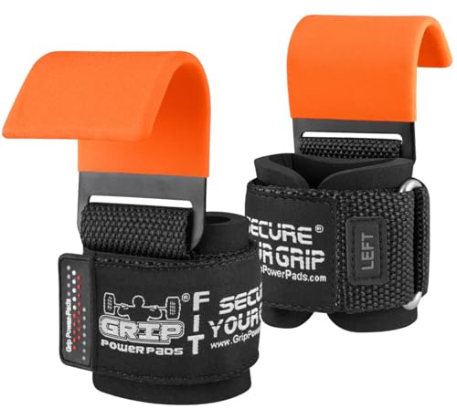 Weight Lifting Rod Hooks Heavy Duty Wrist Wraps Power Weight Lifting Training Gym Grips Straps Set of 2