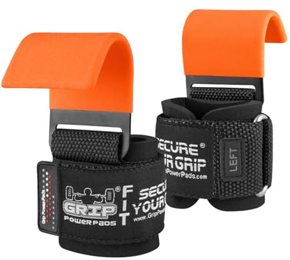 Weight Lifting Rod Hooks Heavy Duty Wrist Wraps Power Weight Lifting Training Gym Grips Straps Set of 2