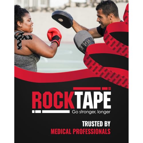 RockTape Extra Sticky Kinesiology Tape - Athletic Tape for Muscle Pain Relief, Injury Recovery - Microscopic Skin Lifting & Decompression - Sweat & Water Resistant - color: Beige, style: EXTRA STICKY