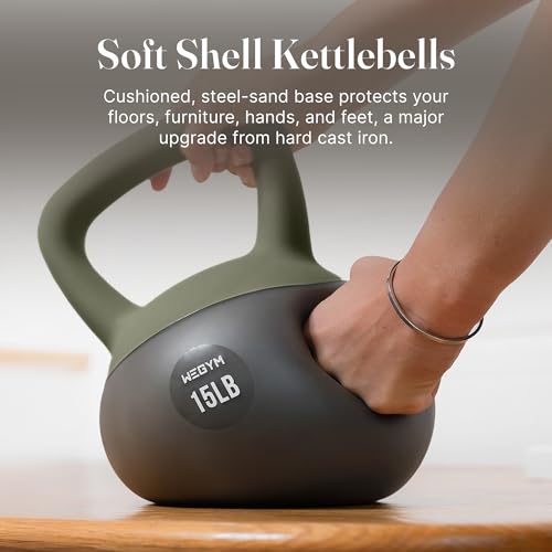 WeGym Soft Kettlebells with Cushioned Impact-Resistant Base and Anti-Slip, Wide-Grip Handle for Home Workouts, Weightlifting, and Full Body Strength Training - color: Forest, style: 10LB